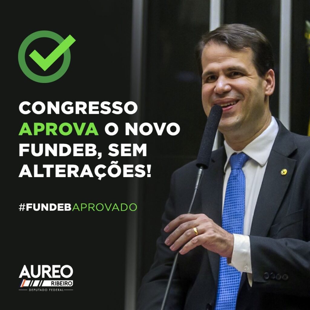 Deputado Aureo Ribeiro participou das discussões para aprovação do novo Fundeb na Câmara dos Deputados, em Brasília.